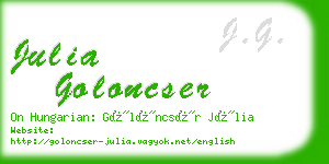 julia goloncser business card